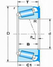 Tapered roller bearing with single seals